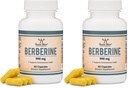 Berberine Supplement 500mg, 60 Capsules (Third Party Tested, Non-GMO, Gluten Free, Vegan Safe) AMPK Activator - Berberine HCL for Cardiovascular Health by Double Wood (Pack of 2)