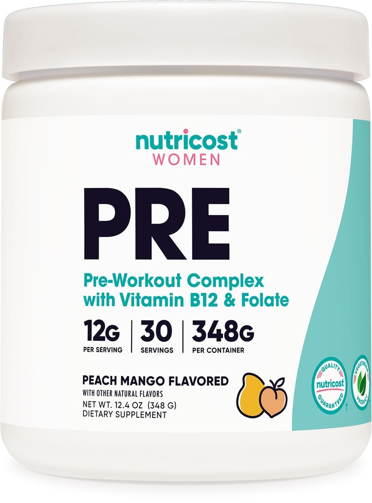 Nutricost Pre-Workout Pulver für Frauen, Peach Mango, 30 Portionen