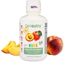 Go Healthy Kids Liquid Multivitamin, Immununterstützung, Kid Liquid Multivitamine, hohe Absorption Vegan Vitamine, Kinder Vitamine Multivitamin Peach Mango - 30-60 Servierungen