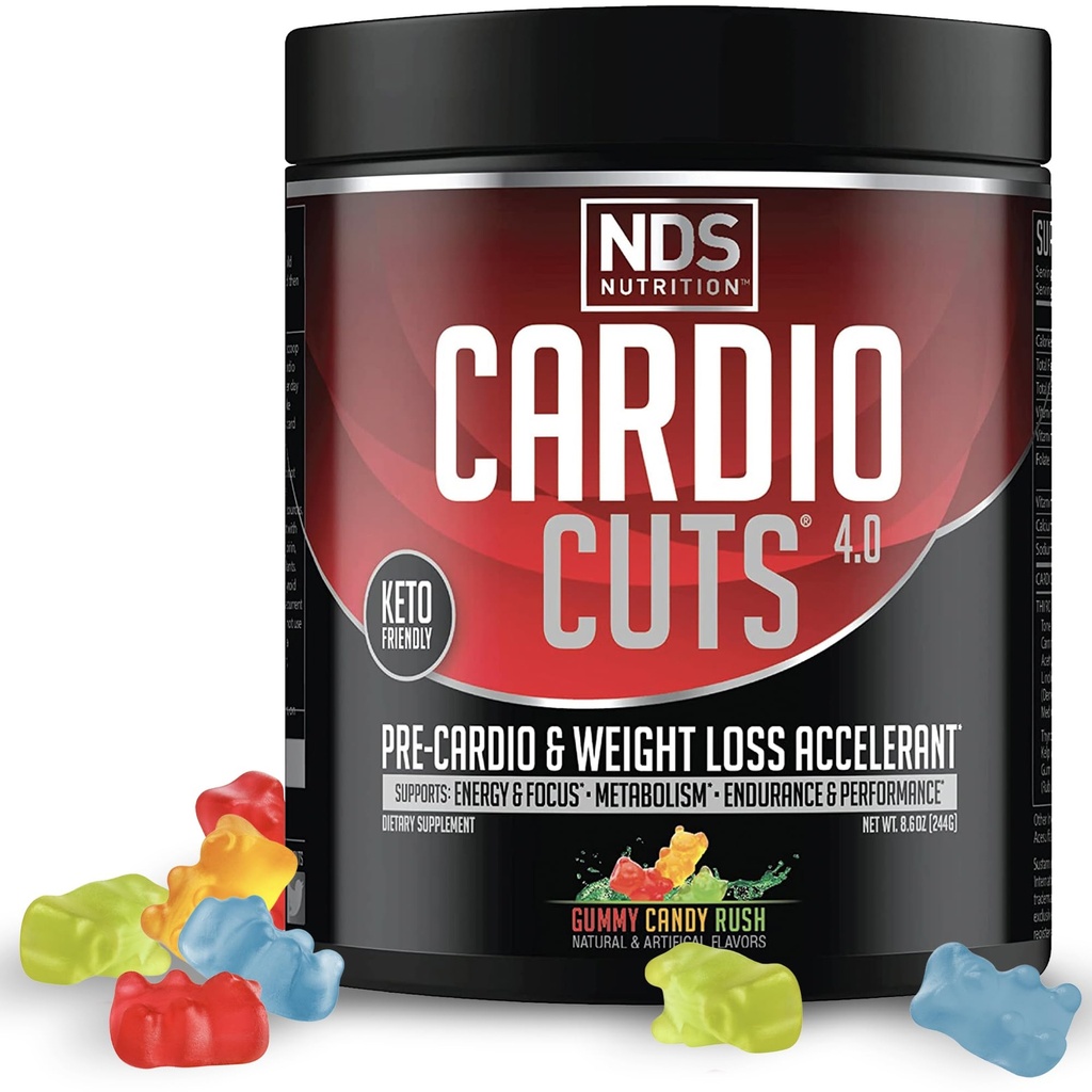 NDS Nutrition Cardio Cuts 4.0, 20 Servings (Pack of 1), Gummy Candy Rush
