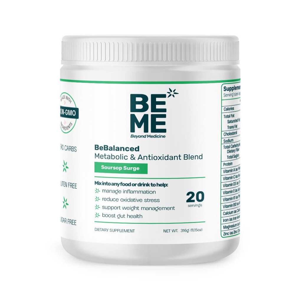 BeBalanced Soursop Shake Blend | Superfood-Packed Nutrition for Digestion & Metabolism | with Soursop Fruit, Elderberry, Irish Sea Moss, Turmeric, + Essential Vitamins | Zero Sugar & Gluten Free