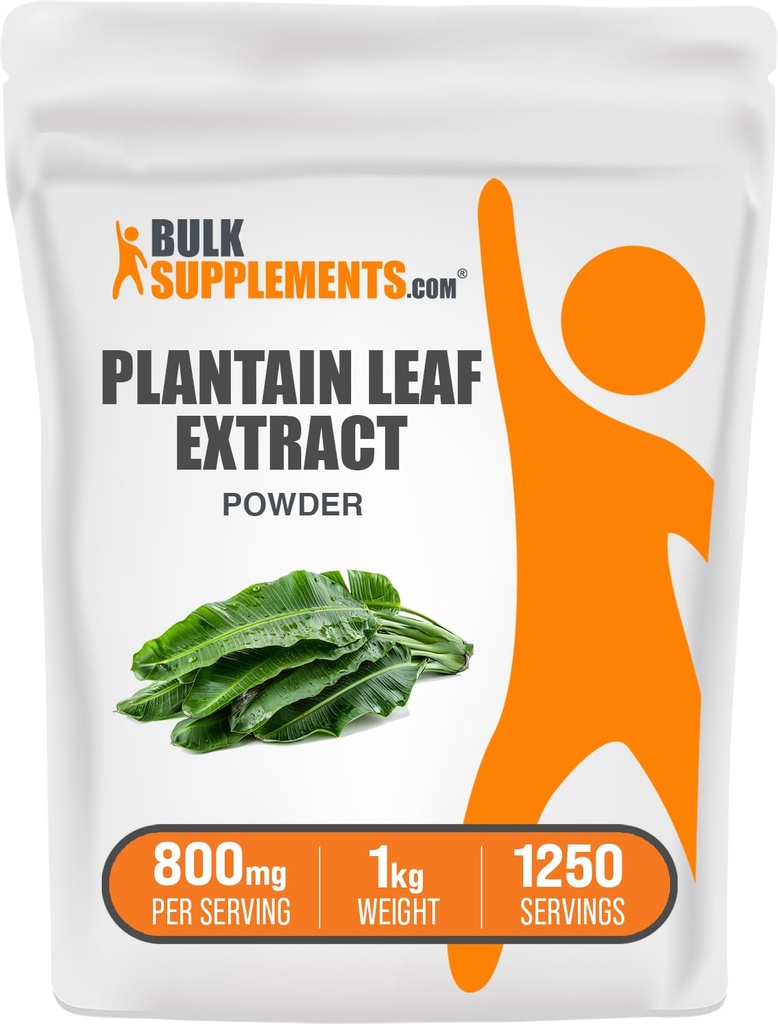 BulkSupplements.com Plantain Leaf Extract Powder - Plantain Leaf Supplement, Plantain Leaf Powder - Herbal Supplement, Gluten Free, 800mg per Serving, 1kg (2.2 lbs) (Pack of 1)