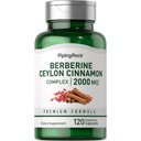 Piping Rock Berberine HCI Ceylon Cinnamon Complex | 120 Kapseln | Kräuterextrakt-Ergänzung | Vegetarische, gentechnikfreie und glutenfreie Formel