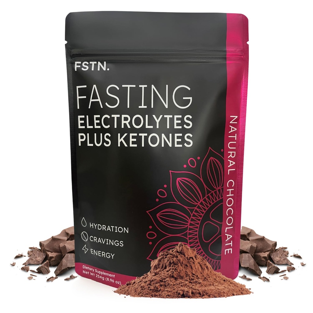 Chocolate Electrolytes Fasting Supplement – Crave Killer, Hydration & Energy – Zero-Sugar, Plus Ketones & Organic Cocoa.