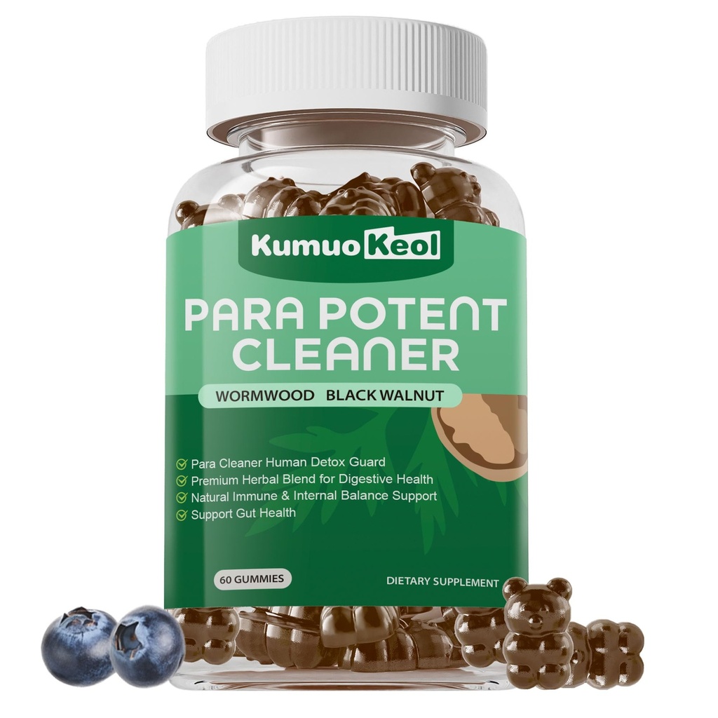 Black Walnut Wormwood Detox Gummies - Organic Herbal Extract with Pumpkin Seeds, Oregano Oil for Gut Health, Supports Digestive & Microbial Balance, Non-GMO & Gluten Free Supplements - 60 Count