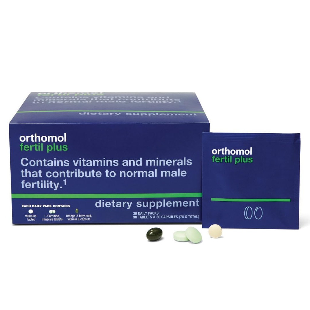 Orthomol Fertil Plus 30, Male Prenatal Supplements, Vital Nutrients for Conception with Selenium and L-Carnitine, 30-Day Supply
