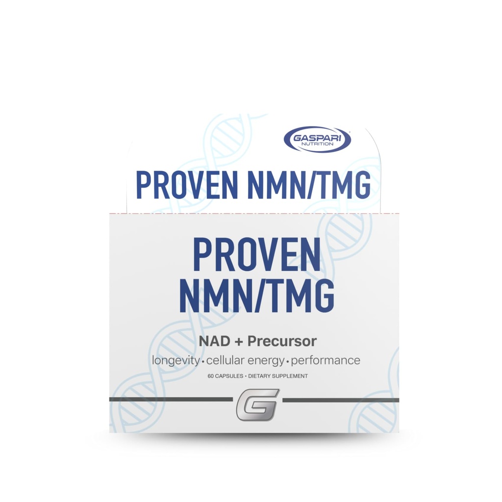 Gaspari Proven NMN & TMG Supplement, 60 Capsules, Cellular Energy Booster, Longevity and Healthy Aging Support Formula