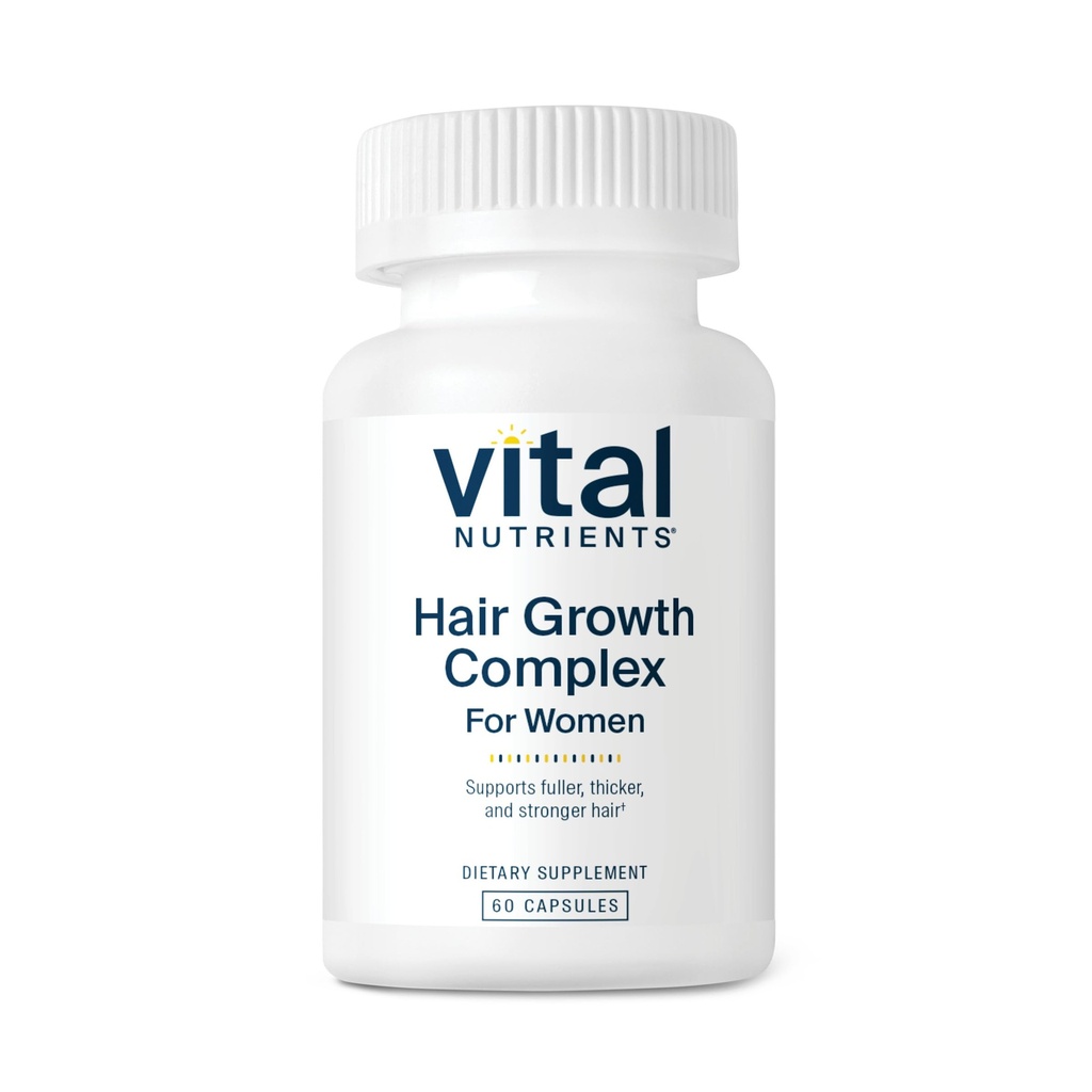 Vital Nutrients Hair Growth Vitamins Complex for Women - Hair Growth Supplement Supports Fuller, Thicker, Stronger with Keratin, Ashwagandha, Hops and Biotin - Vegan, Dairy, Gluten Free - 60 Count