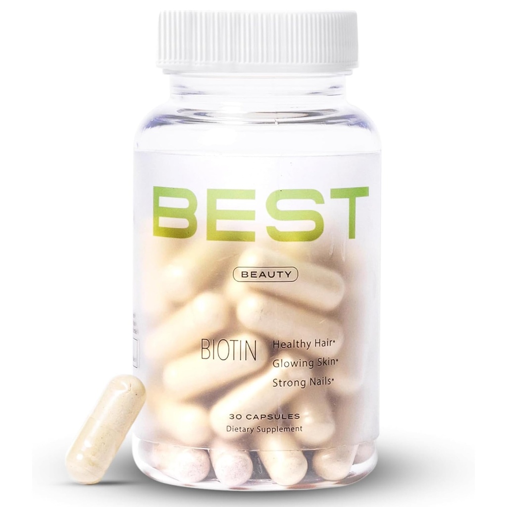 BEST Biotin Collagen Keratin Supplement – Biotin for Hair Growth Women - Perimenopause and Menopause - Improve Skin Hydration & Nail Strength w/Vitamin E, Saw Palmetto, Folate - 30 Day Supply