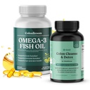 ColonBroom 15 Day Colon Cleanse & Detox Cleanse for Weight Loss + Omega 3 Fish Oil 2640 mg Softgels (60 Count, 2 Month) Lemon Flavor | Daily Fish Oil Omega-3 Supplement for Women & Men with EPA & DHA
