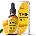 TMG Trimethylglycine Liquid Drops - Betaine High Absorption Methylated Vitamins Supplement for Homocysteine Methylation & Heart Health Support - Orange Flavor Gluten Free Vegan - 2 fl oz