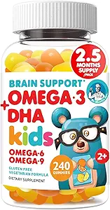 DR. MORITZ Vegan Omega 3 Gummi für Kinder und Kleinkinder (240 Count), Kinder Omega 3 Gummi für Gehirn & Herz Gesundheit, kein Fischöl & Gluten Kostenlos