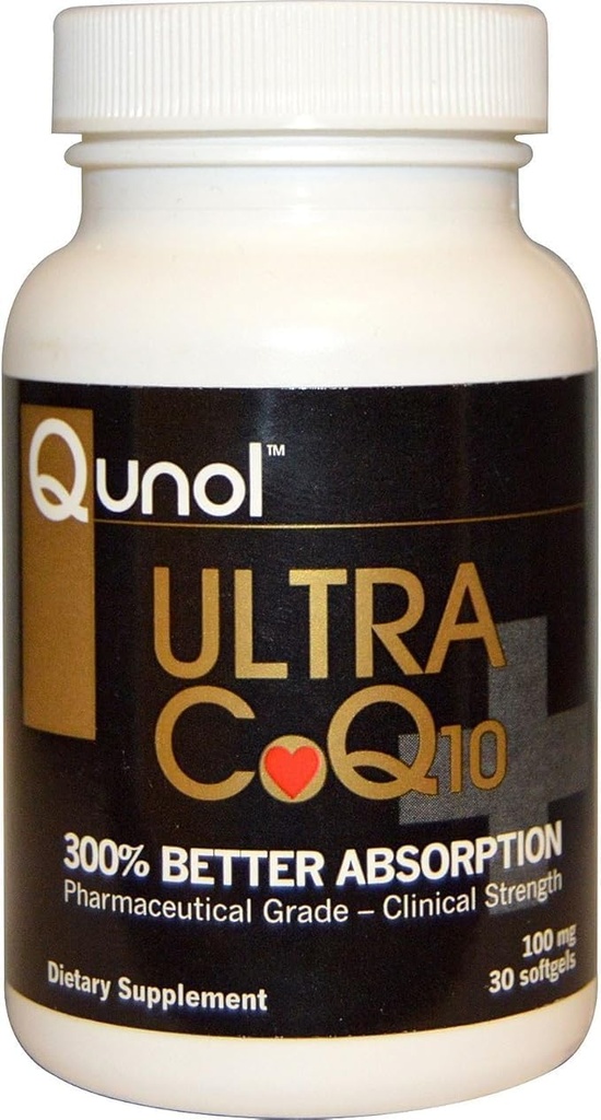 Qunol Ultra CoQ10 100mg Softgels- 3x Bessere Absorption, Antioxidans für Herz-Gesundheit und Energieproduktion, Coenzym Q10 Vitamine und Nahrungsergänzungsmittel, 1 Monat Versorgung, 30 Zähler