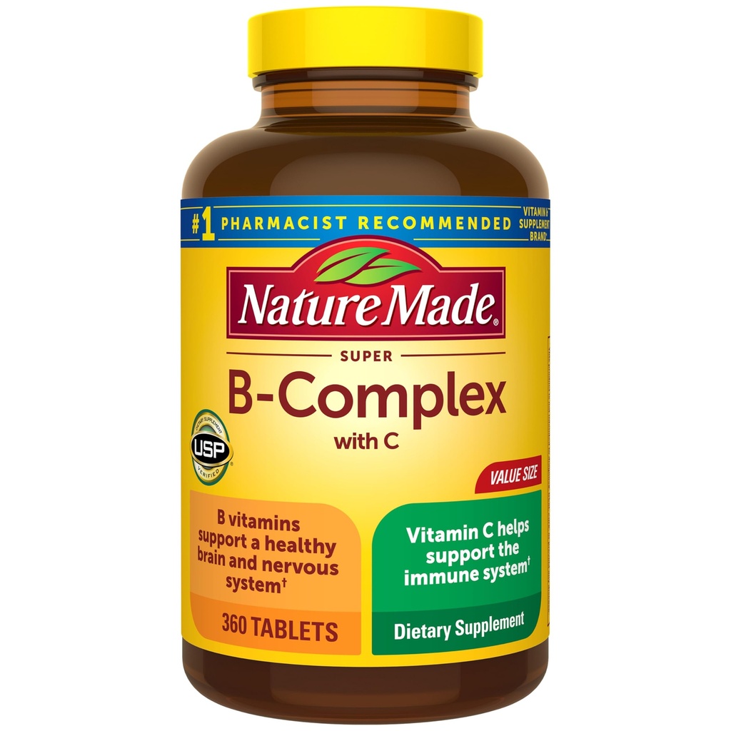 Nature Made Super B Complex with Vitamin C & Folic Acid, 360 Tablets