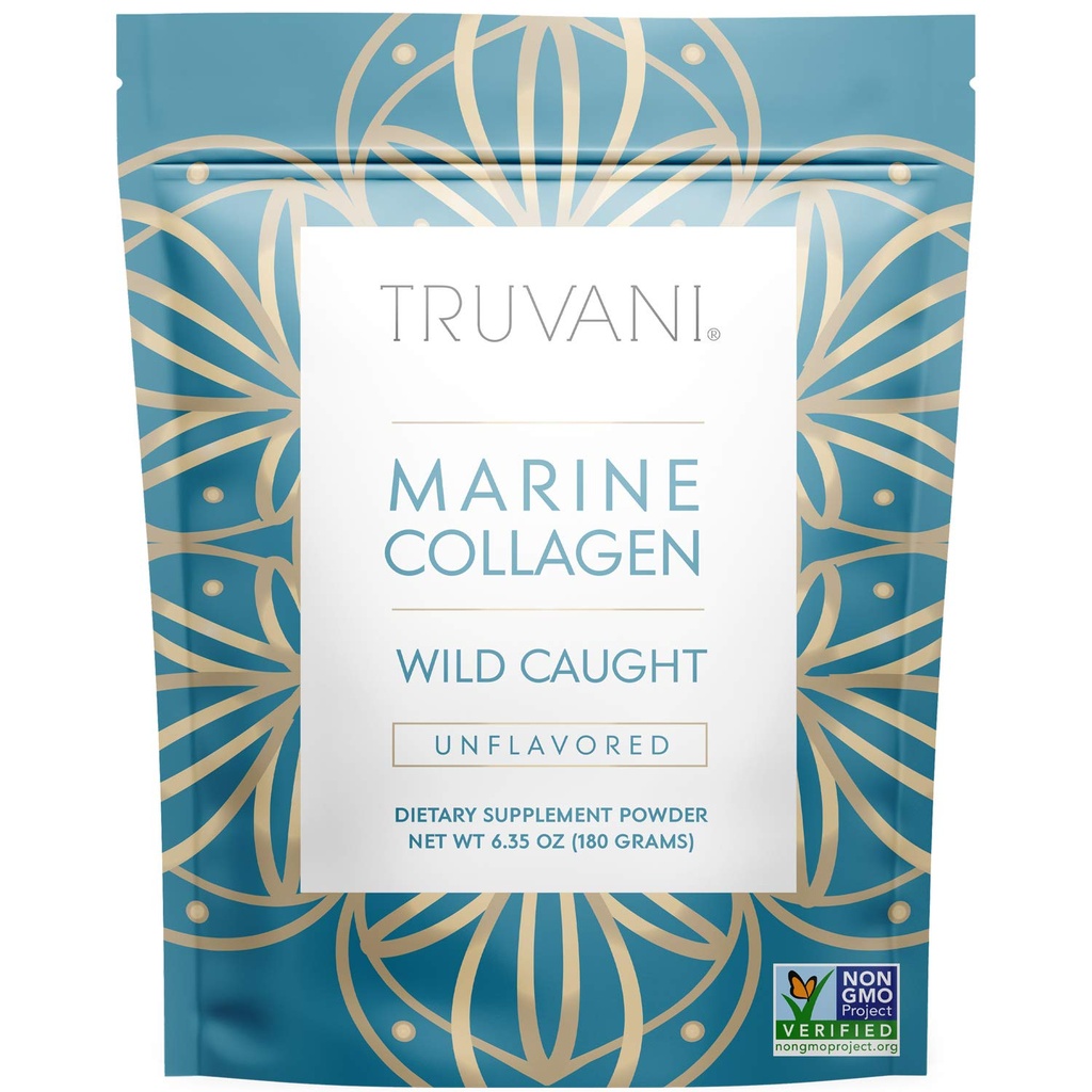 Truvani Wild Caught Hydrolyzed Marine Collagen Protein Powder | Collagen Protein Supplement with Type 1,2 & 3 | Non-GMO | Gluten Free Fish Collagen | 15 Servings
