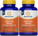 Renew Life Detox Cleanse More,Reduces Bloating and Restores Regularity,Overnight Constipation Relief,Soy,Dairy and Gluten-Free,100 Capsules,(Pack of 2)