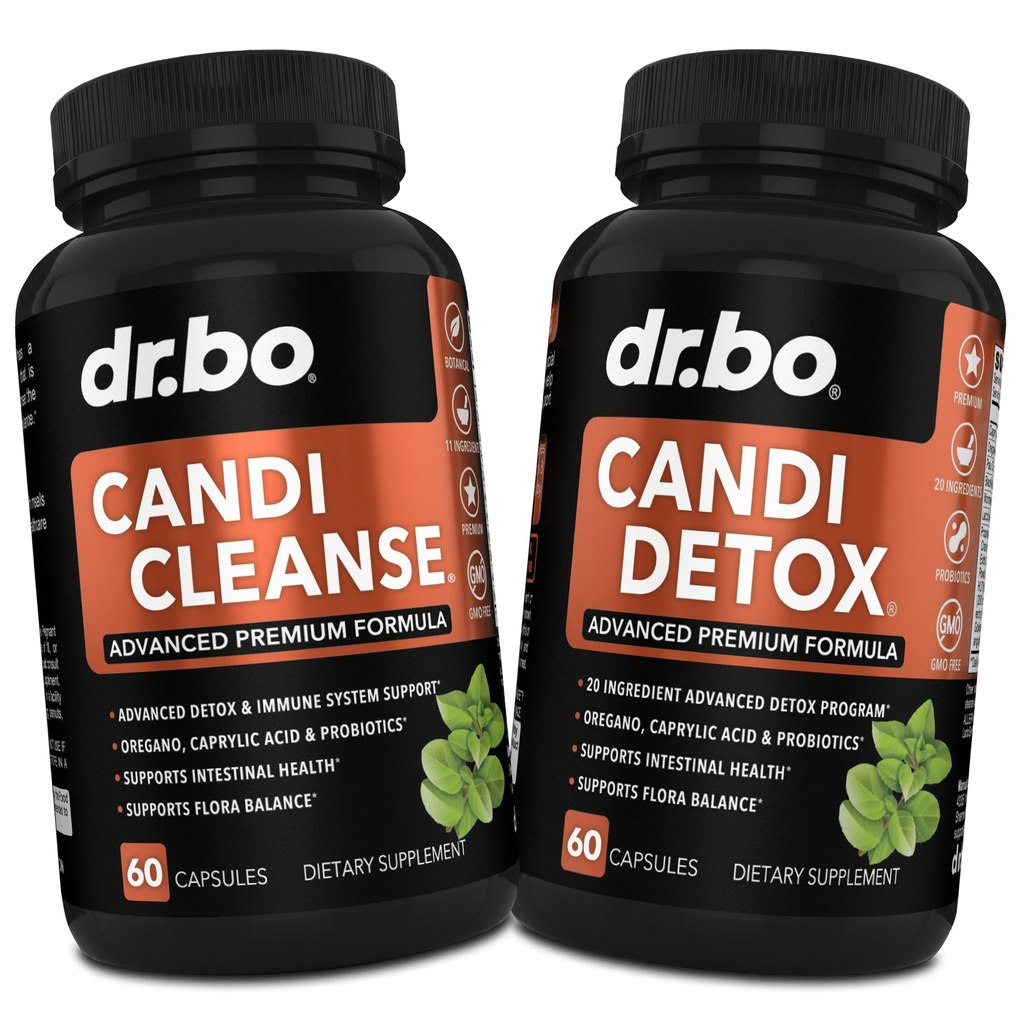 Candida Cleanse Detox for Women & Men - Candi Detox Support Supplement Pills Kit, Anti Overgrowth Gut Balance Probiotic Flora Complex Supplements - Natural Oral Herbal Oregano & Caprylic Acid Capsules