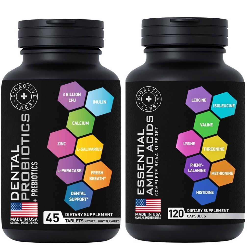 Dental Probiotics for Oral Health and Essential Amino Acids Complex - General Wellness Bundle
