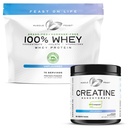 Muscle Feast 100% Whey + Creatine Bundle: (1) 100% Whey Protein (Unflavored, 5lb) + (1) Creatine Powder (Unflavored, 300g)