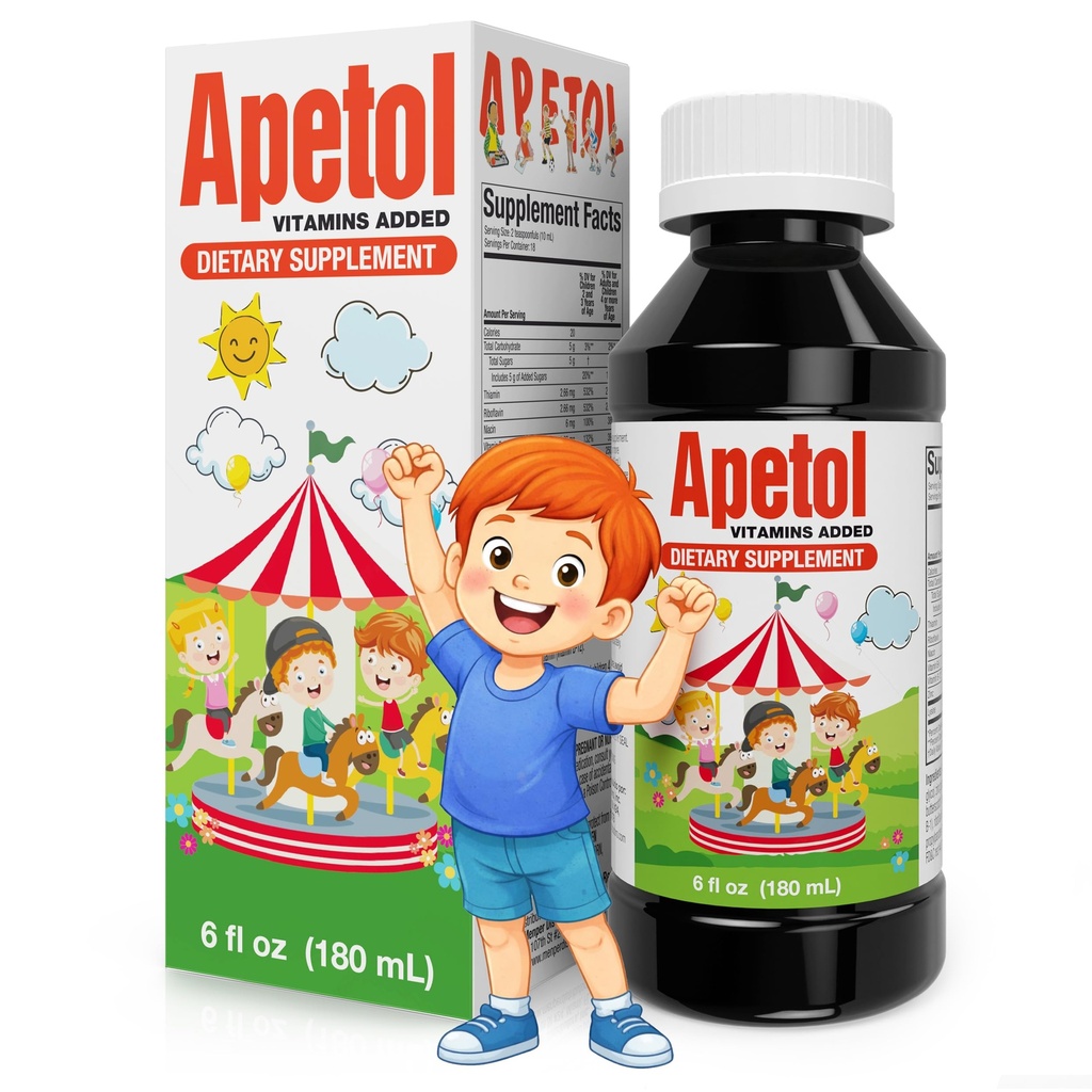 Appetite Booster for Kids & Adults | Appetite Stimulant Liquid Vitamins | Weight Gain Supplement | Supports Digestive Health, Memory & Vitality | Vitaminas para Niños | 6 Fl Oz, 1-Pack