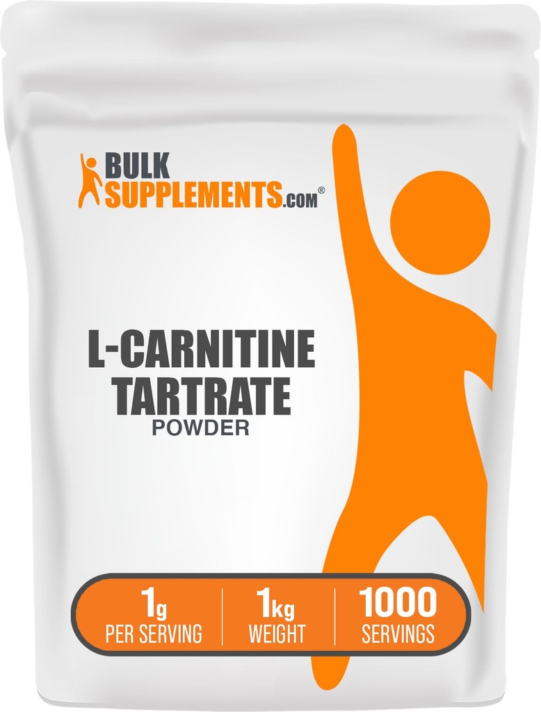 BulkSupplements.com L-Carnitine Tartrate Powder - Amino Acid Powder, Carnitine Supplement - Unflavored & Gluten Free, 1g per Serving, 1kg (Pack of 5) (11 lbs)