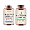 AMANDEAN Magnesium Complex & Premium Creatine HCl Bundle. Branded & Studied. USA-Made CON-CRET. High-Absorption Magnesium Threonate, Glycinate & Malate. Lean Muscle. Energy. Cognition, Memory & Sleep