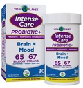 Vital Planet - Intense Care Brain & Mood Probiotics, Bio-Präbiotika, Postbiotics, Parabiotics, Komplett 4-in-1 Health Supplement für Erwachsene, 65 Billion CFU, 67 Strains, Digestive und Immune 30 ct