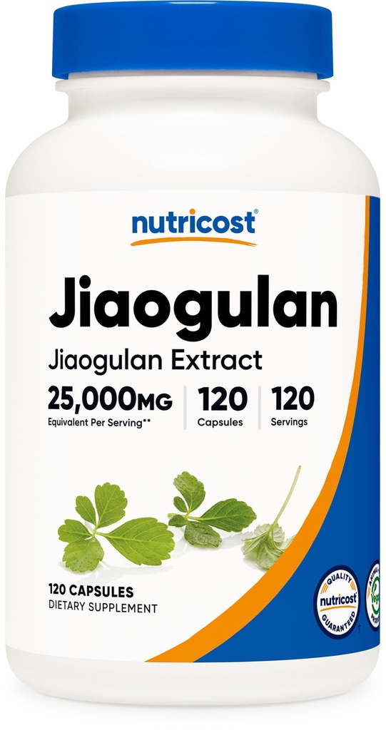 Nutricost Jiaogulan Extract 120 Capsules for 120 Servings Per Bottle - Vegan, GMO-Free, Gluten-Free