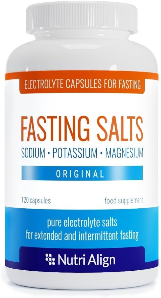 Nutri-Align Fasting Salts Fasting Electrolytes, 120 Capsules | Pure Electrolyte Capsules for Extended and Intermittent Fasting | Sodium Potassium Magnesium Electrolytes | Sugar Free & Filler Free