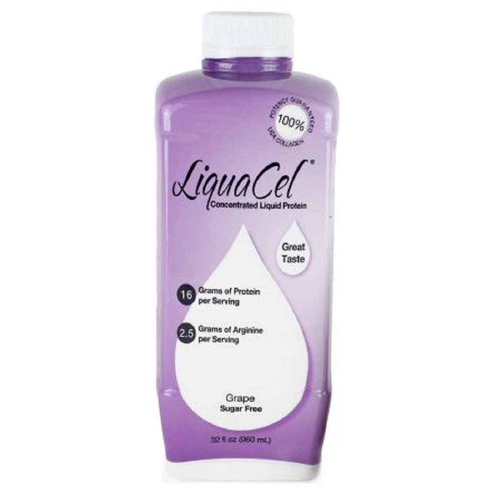 Global Health Products LiquaCel Liquid Protein 3 Sets of 32 Ounces Grape