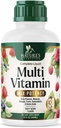 Liquid Multivitamin - Sugar Free Daily Multi Vitamin for Women, Men & Kids, Vitamins A, C, D, B-12, Biotin & Zinc - Supports Faster Hair Growth & Skin Wrinkles, Vegan, Non-GMO, Berry Flavor, 15 Fl Oz