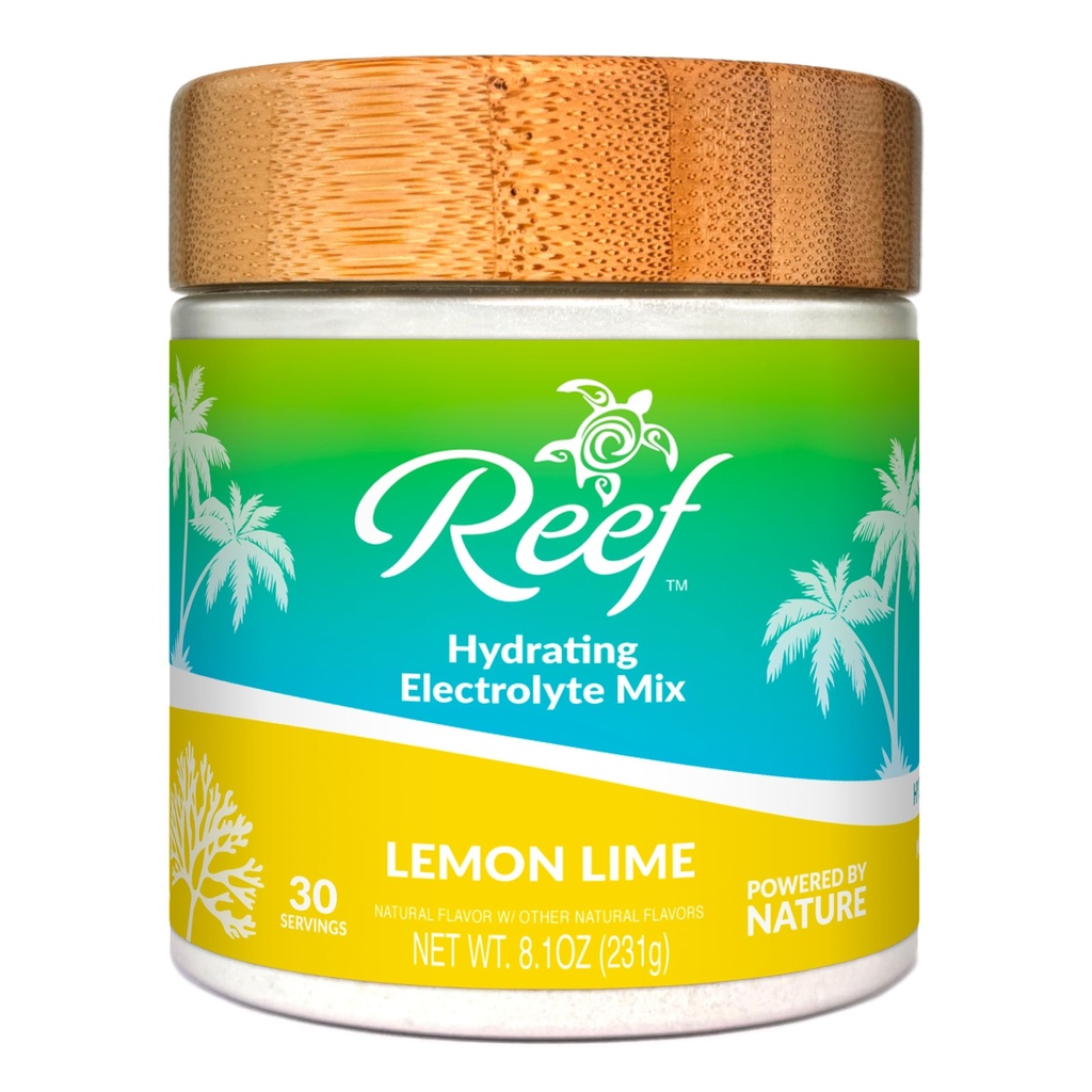Hydrating Electrolyte Drink Mix | 5 Key Electrolytes + Vitamins | Coconut Water Powder, Pink Himalayan Salt & Real Fruit | Lemon Lime | No Added Sugar | 30 Servings
