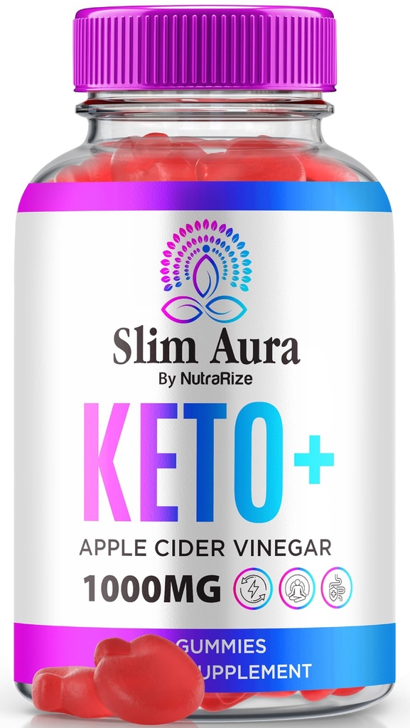 NutraRize Slim Aura Keto ACV Gummies, Official Slim Aura Keto Gummies for Weight Loss, Natural Keto Plus Apple Cider Vinegar Gummy, Premium Keto+ACV Formula, SlimAura ACV Keto Gomitas (60 Gummies)
