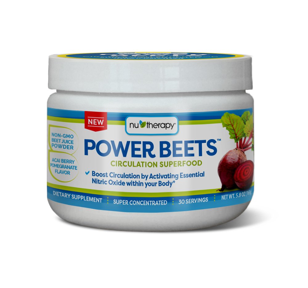 Nu-Therapie Power Beets - Super Concentrated Circulation Superfood - Nahrungsergänzung – Delicious Acai Berry Pomegranate Flavor – Non-GMO Beet Juice Powder - 30 Portionen, rot, 5.8 Unze (Pack von 1)