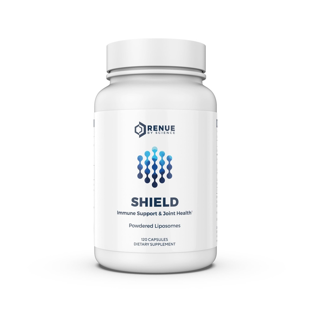Renue By Science Shield | Liposomal Vitamin C CaAKG P.E.A Hyaluronic Acid Supplement | 120 Capsules with Vitamin C (500mg) CA AKG (150mg) Palmitoylethanolamide (75mg) HLA (75mg) | Made in the USA