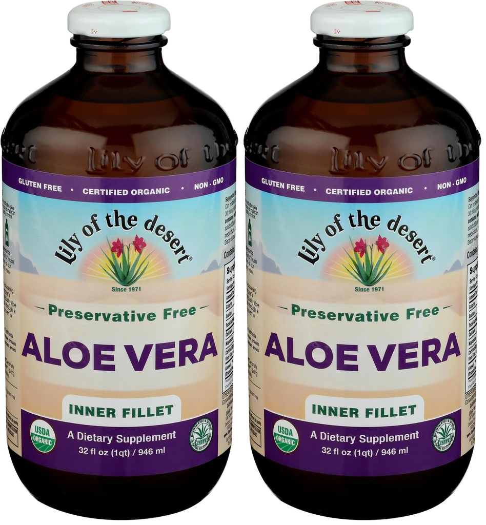 Lily Of The Desert Aloe Vera Juice 32 Oz Fillet Juices & Gels (Pack of 2)