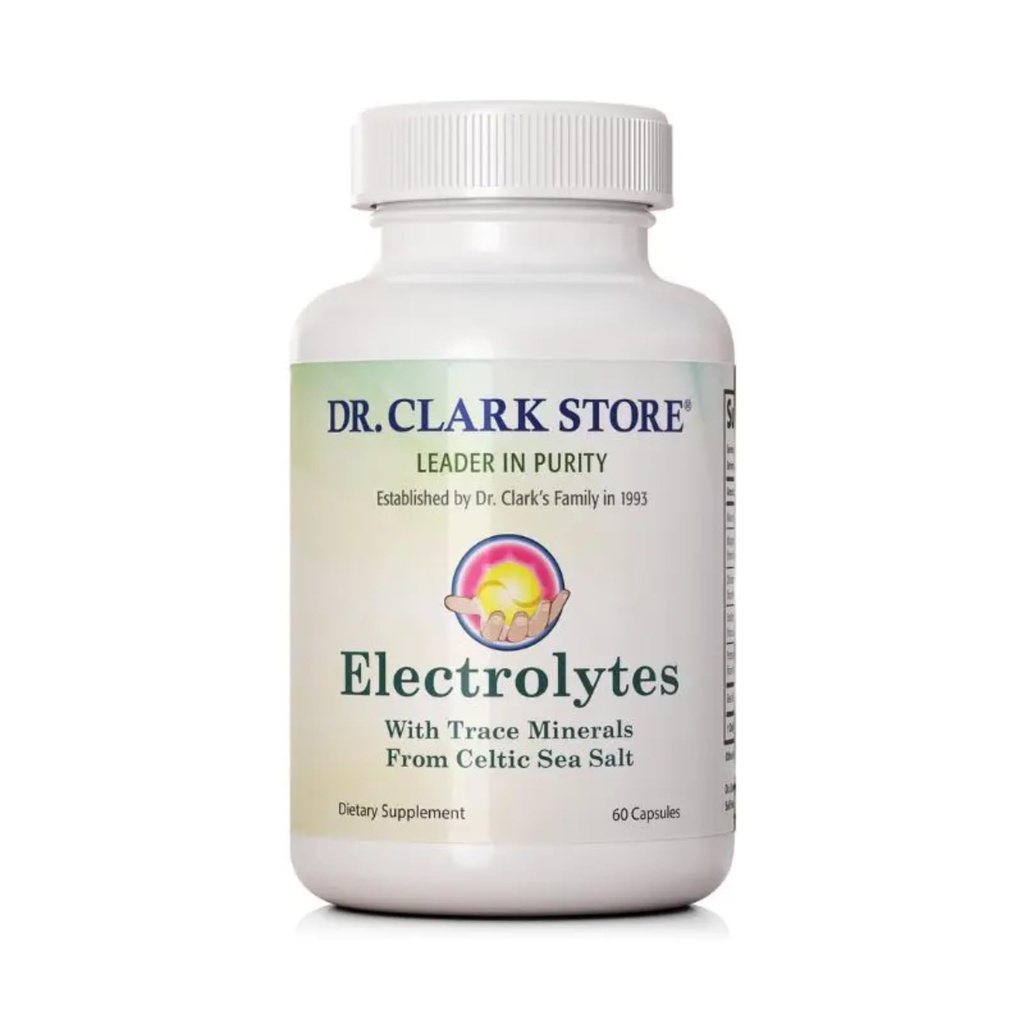 Dr. Clark Store Electrolytes Hydration Support Supplement with Celtic Sea Salt, 60 Capsules, 20-Day Supply, Magnesium, Potassium, and Beet Root, Non-GMO, Gluten-Free, Clean Formula, Made in USA