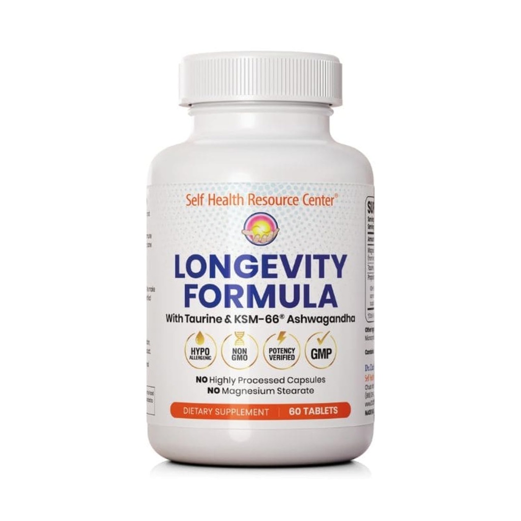 Dr Clark Store Longevity Formula - 60 Tablets, Dietary Supplement with Magnesium, Taurine, Ashwagandha, Resveratrol, and Boron for Energy, Immune Support, and Overall Well-Being