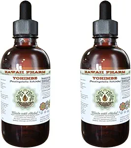 Hawaii Pharm Yohimbe Alkoholfreie Flüssigextrakt, Yohimbe Flüssigkeit (Pausinystalia Yohimbe) Getrocknete Bark Glycerite natürliche Kräuterergänzung, USA 2x2 fl.oz