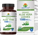 Brieofood Bio Aloe Vera 1500mg, 45 Servierungen, Vegetarisch, Glutenfrei, 90 vegetarische Tabletten