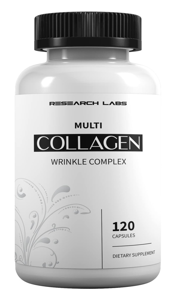 Forschungslabore fördern 120 Collagen Pillen - 6000 mg. Gras Fed Anti-Aging-Unterstützung für Haut, Gelenke, Tendons, Knochen, Haare und Nägel. Paleo Friendly. Collagen Peptide Pulverergänzung