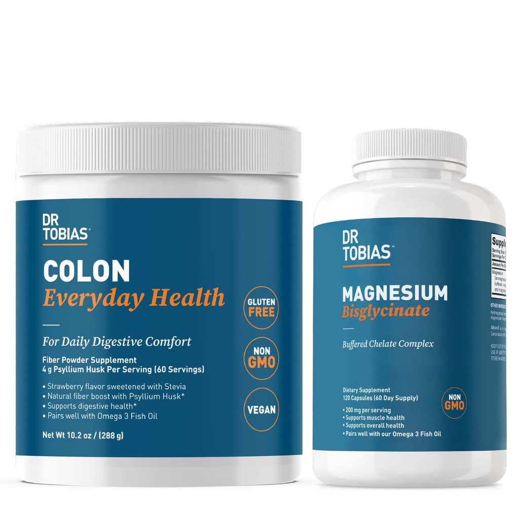 Dr. Tobias Colon Jeden Tag Gesundheit & Magnesium Bisglycinat - Verdauungskomfort und Unterstützung für Muskel- und Knochengesundheit, Vegan, Non-GMO