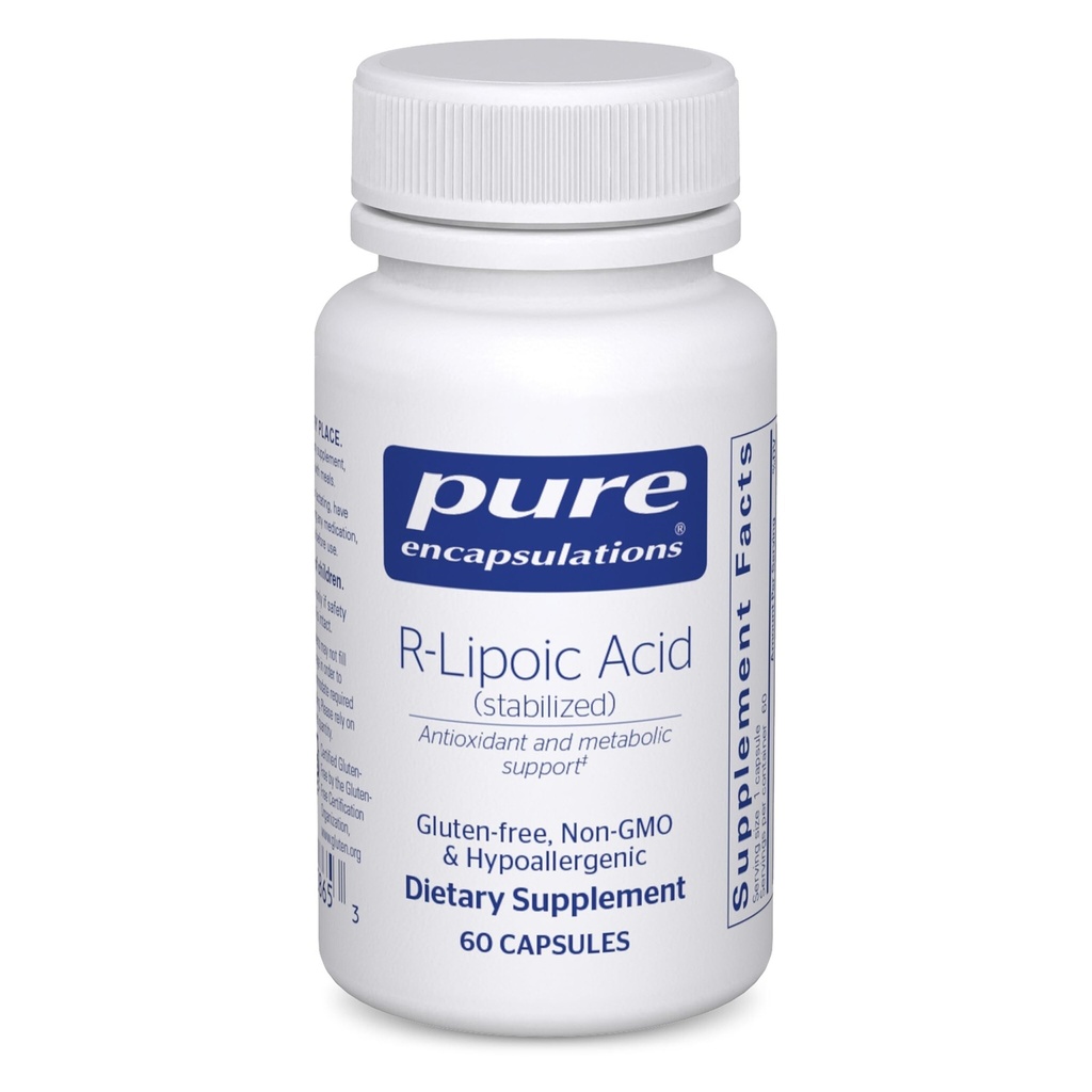 Pure Encapsulations R-Lipoic Acid (Stabilized) | Hypoallergene Ergänzung mit Enhanced Antioxidant Protection und Metabolic Support | 60 Kapseln