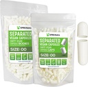 XPRS Nutra Vegan Größe 00 Getrennte Kapseln - 500 Count Premium Leere Kapseln Getrennt in Taschen - 00 Pillen Leer für DIY Ergänzung Füllung (Weiß)