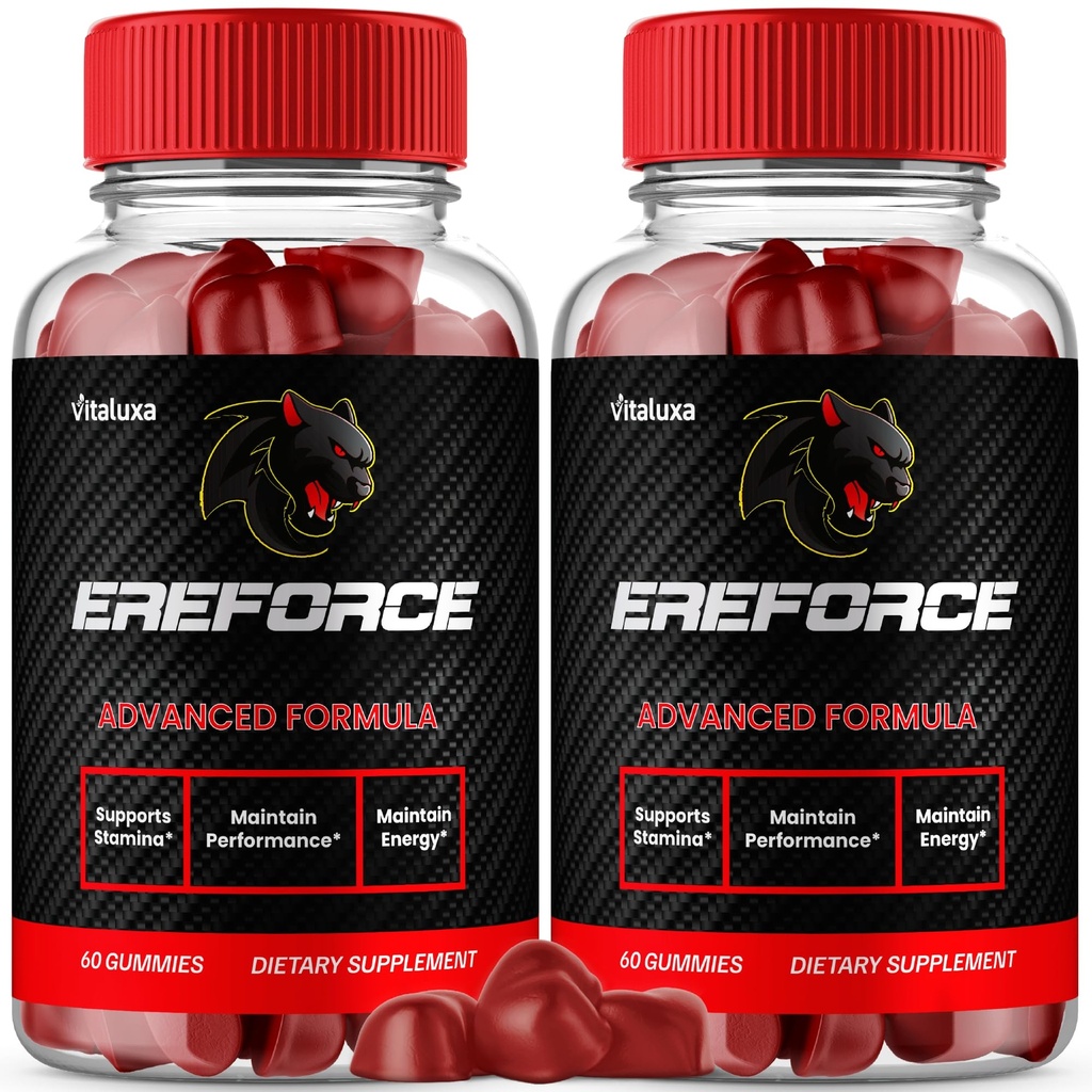 (2 Pack) Ereforce Gummies, Ere Force Gummys Supplement Advanced Maximum Strength Support, Performance Blend Formula for Overall Health, Energy & Wellness, Erforce Reviews Multivitamins (120 Gummies)