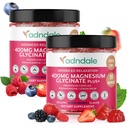 Adndale 180 CT Magnesium Glycinate Gummis 400 mg/Serv, mit Ashwagandha, Magnesium Malate & Taurate, Sugar Free Chews für Erwachsene & Kinder.