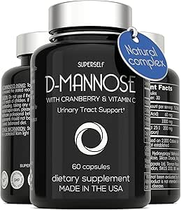 D-Mannose 1000mg Kapseln - D-Mannose mit Cranberry-Extrakt und Vitamin C - 60 Kapseln 500mg Hohe Festigkeit - Urinäre Trakt Gesundheit für Damen und Herren - Vegan & Non-GMO - Fast-Acting natürliche UTI-Unterstützung
