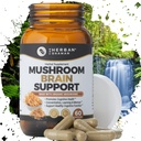 Mushroom Supplement Brain Unterstützung | Bio Lions Mane, Cordyceps, Ginkgo Leaf, Gotu Kola + Mehr | Natürliche Kräuterergänzung (60 Kapseln)