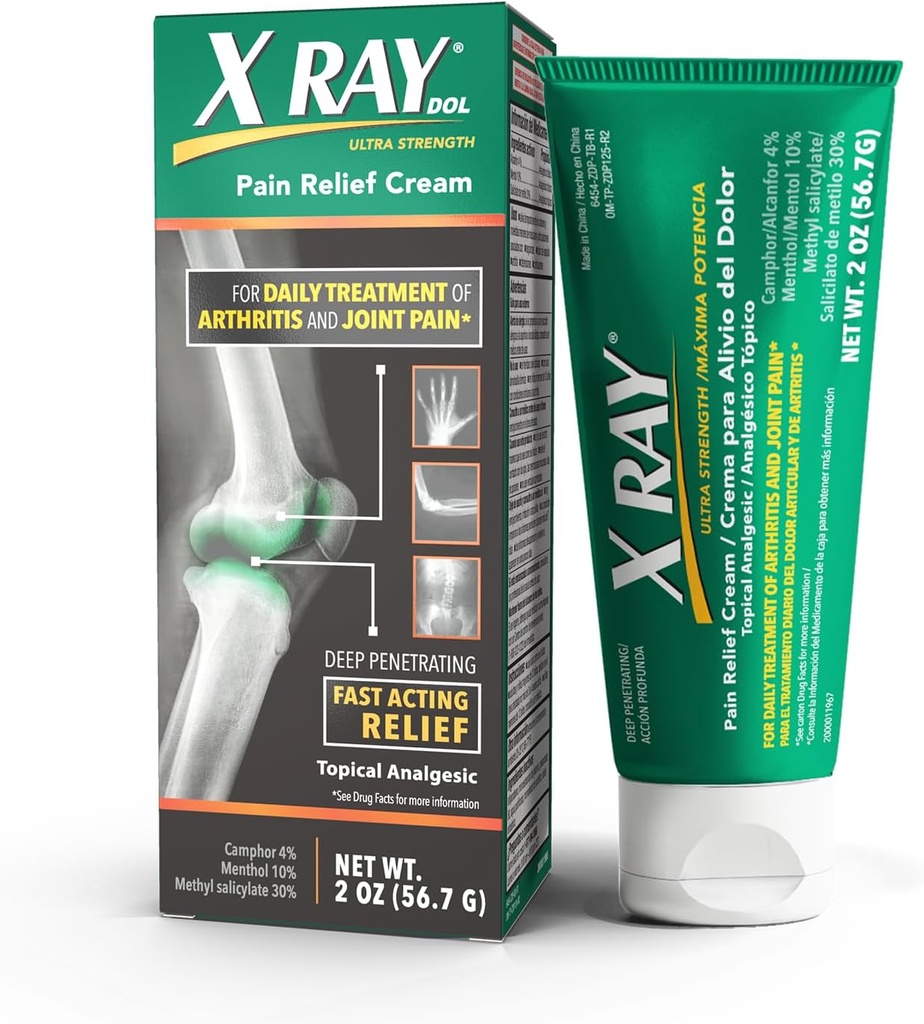 X Ray Dol Topical Arthritis Schmerzlinderungscreme, für täglichen Gelenk- und Muskelschmerzen, volle Verschreibungsstärke, schnell wirkendes Relief, 2 Unzen