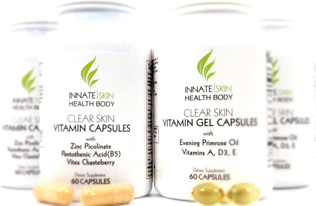Klare Haut Akne Vitamin System | 20 Antioxidantien, Botanicals & Minerals | 60 Count Pack von 4